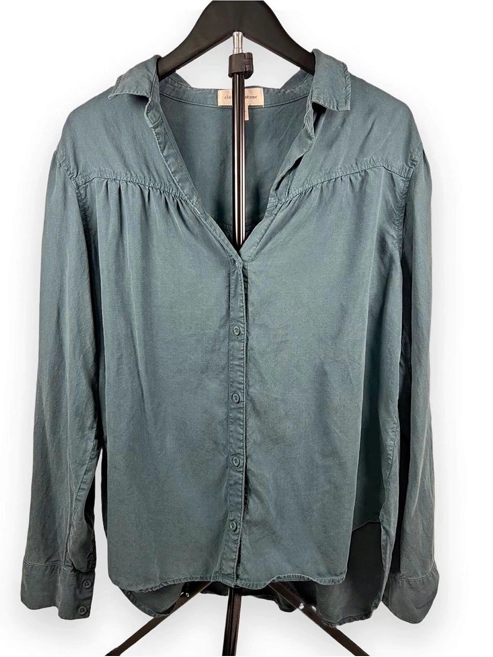 Cloth & Stone Teal Green Blouse Top L Anthropologie